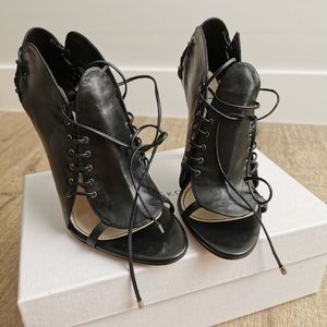 Camilla Skovgaard Lace Up Peeptoe Stiletto Boots